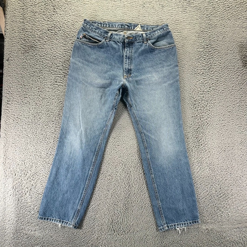 Vintage All American Jeans Mens 34x29 Blue Cotton Denim Straight Leg Faded USA